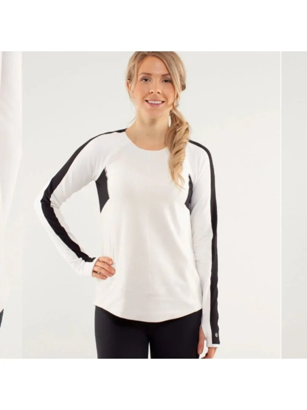 Lululemon Run: Bold In The Cold Long Sleeve Polar Cream / Black